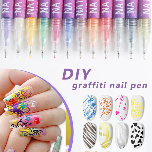Nail Art Painting Pen 0.5mm - Acrylic Fine-Tip Design & Graffiti Pen