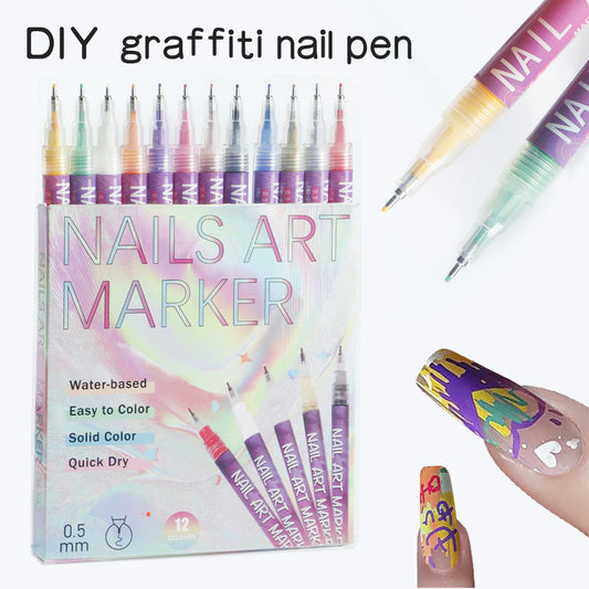 Nail Art Painting Pen 0.5mm - Acrylic Fine-Tip Design & Graffiti Pen